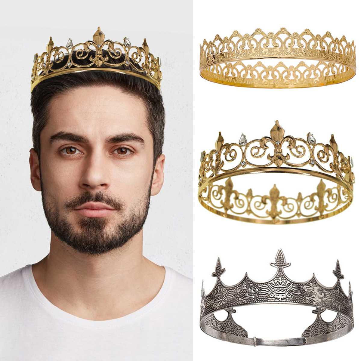 Men Accessories For Party - Mahkota Ratu Raja Kerajaan untuk Pria/Wanita